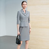 IWY/气质灰色七分袖西装连衣裙女假两件高级感职业装通勤工作服6Q08 商品缩略图2
