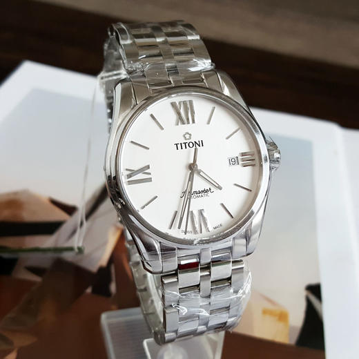 【全新】TITONI 梅花83908 S-619自动机械机芯日期显示40MM（男款）Airmaster空中霸王系列精钢170426NJ128 商品图3