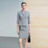IWY/气质灰色七分袖西装连衣裙女假两件高级感职业装通勤工作服6Q08 商品缩略图3