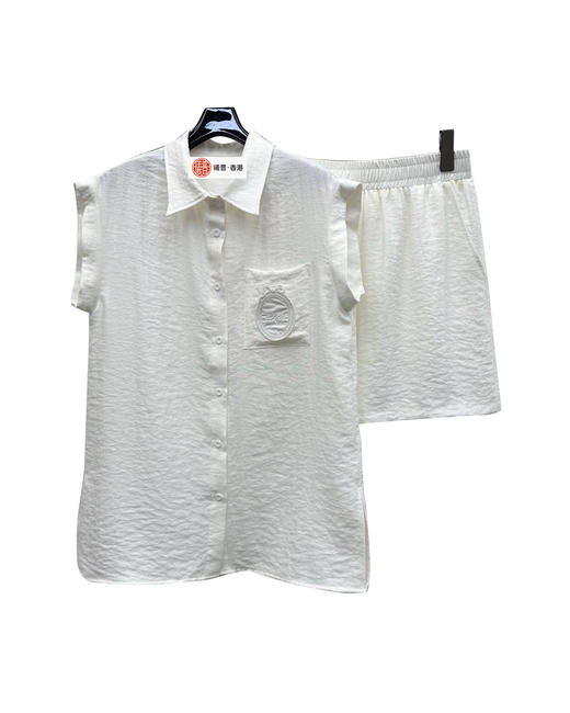 女款刺绣无袖衬衫背心短裤套装ba010 商品图0