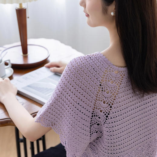 苏苏姐家浣月开衫diy钩针手工编织衣服材料包蕾丝线毛线团 商品图3