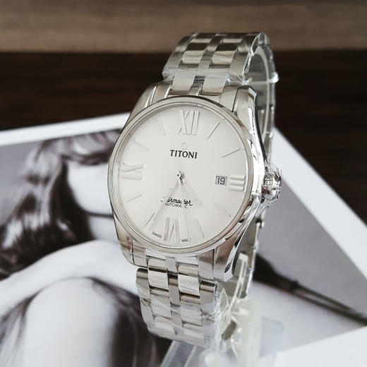 【全新】TITONI 梅花83908 S-619自动机械机芯日期显示40MM（男款）Airmaster空中霸王系列精钢170426NJ128 商品图2