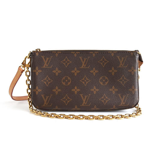 【95新】LV路易威登M82766老花新款双肩带大麻将腋下包链条单肩包女士210426HS13 商品图0