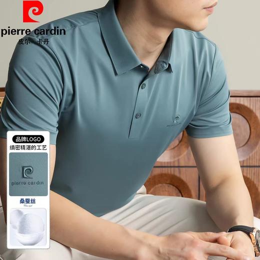 【专柜款】皮尔卡丹桑蚕冰丝POLO衫 夏季新款商务休闲翻领polo衫 商品图3