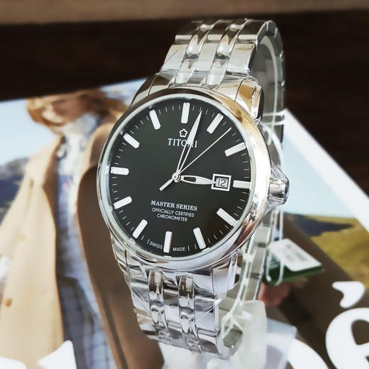 【99新】TITONI 梅花83188 S-660天文台认证自动机械机芯日期显示41MM（男款）Master Series 大师系列精钢170426NJ65 商品图2