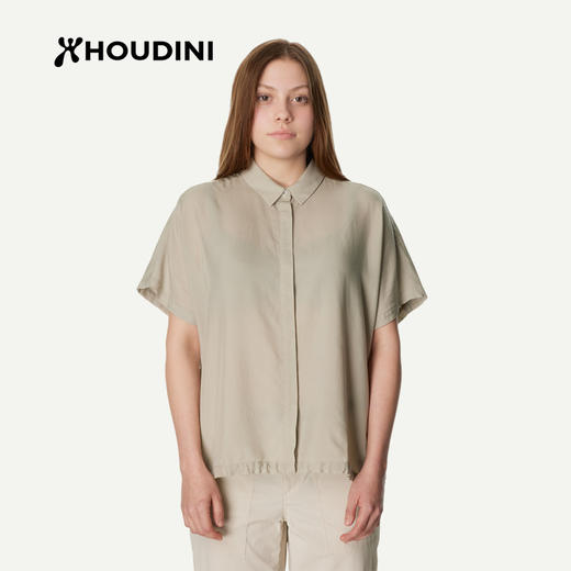HOUDINI胡丁尼 Tree Top 树 女户外快干凉爽休闲天丝短袖T恤衬衫 860010 商品图12