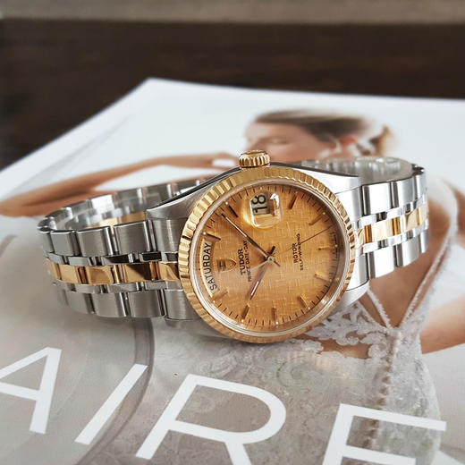 【95新】TUDOR帝舵M76213-0016自动机械日期显示、星期显示36MM（男款）王子与公主系列  精钢（18k黄金表圈）080426TJ14 商品图4