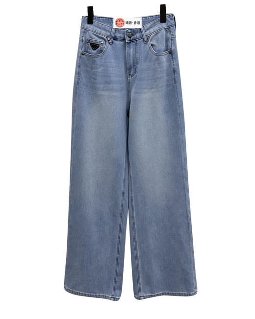 女款刺绣直筒牛仔裤长裤la020 商品图0