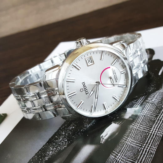 【全新】TITONI 梅花94388 S-578天文台认证自动机械机芯日期显示、动力储备显示41MM（男款）Master Series 大师系列精钢180426NJ63 商品图3