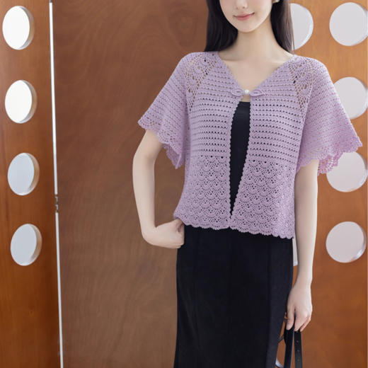 苏苏姐家浣月开衫diy钩针手工编织衣服材料包蕾丝线毛线团 商品图1