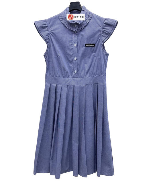 女款荷叶花边格纹背心裙la017 商品图0