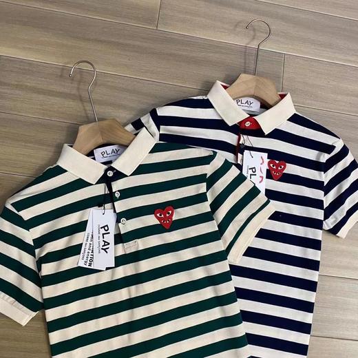 F042428夏季新款男女情侣款短袖POLO条纹打底衫短袖T恤 商品图1