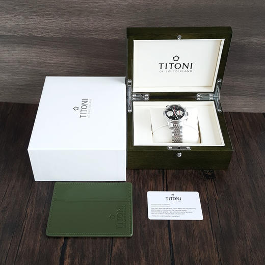 【99新】TITONI 梅花94020 S-681自动机械机芯日期显示、计时41MM（男款）Heritage传承系列精钢180426NJ51 商品图1