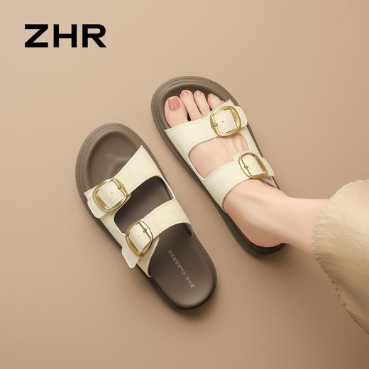 ZHR则则厚底勃肯拖鞋2026夏季新款复古脚蹬拖鞋懒人休闲沙滩鞋女 商品图7