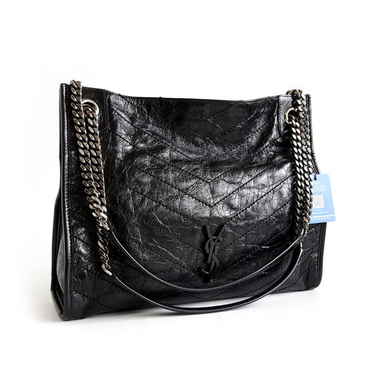 【95新】YSL圣罗兰577999黑银niki Shopping tote托特购物袋单肩包女士210426NJS04 商品图2