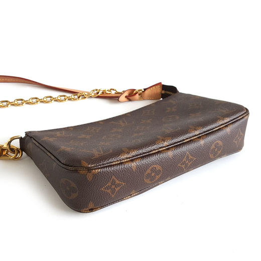 【95新】LV路易威登M82766老花新款双肩带大麻将腋下包链条单肩包女士210426HS13 商品图7