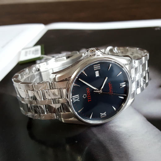 【全新】TITONI 梅花83908 S-690自动机械机芯日期显示40MM（男款）Airmaster空中霸王系列精钢170426NJ122 商品图5