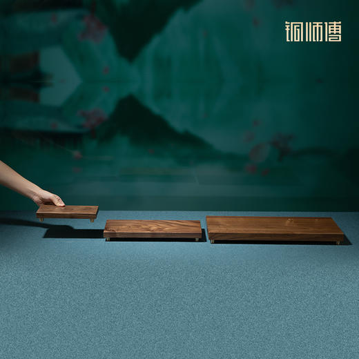 铜师傅 黑胡桃原木《底座》工艺品摆件方形实木底座 商品图5