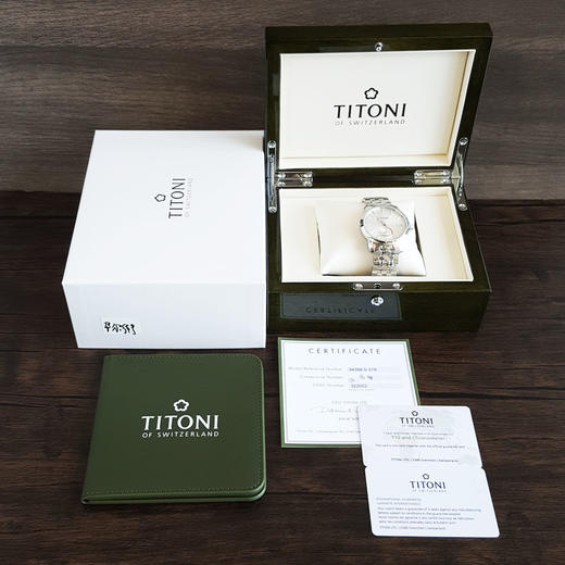 【全新】TITONI 梅花94388 S-578天文台认证自动机械机芯日期显示、动力储备显示41MM（男款）Master Series 大师系列精钢180426NJ63 商品图1