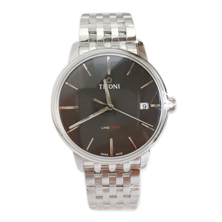 【99新】TITONI 梅花83919 S-576自动机械机芯日期显示40MM（男款）Line 1919系列精钢180426NJ47