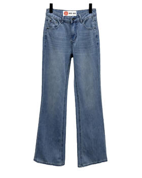 女款刺绣微喇牛仔裤长裤la