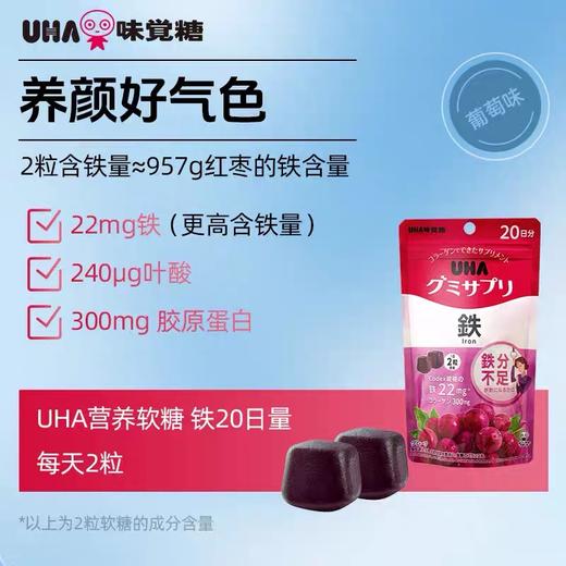 日本UHA补铁葡萄味营养软糖-各款(20/30日量) 商品图4