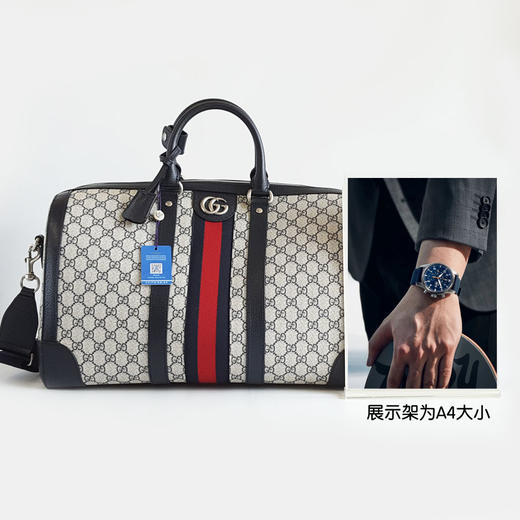 【95新】Gucci古驰724642老花拼深蓝色savoy旅行袋手提单肩包中性款200426TJ20 商品图11