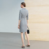 IWY/气质灰色七分袖西装连衣裙女假两件高级感职业装通勤工作服6Q08 商品缩略图4