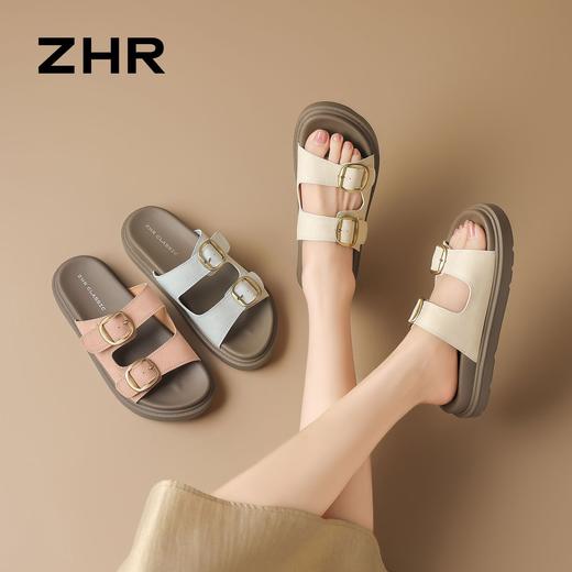 ZHR则则厚底勃肯拖鞋2026夏季新款复古脚蹬拖鞋懒人休闲沙滩鞋女 商品图9