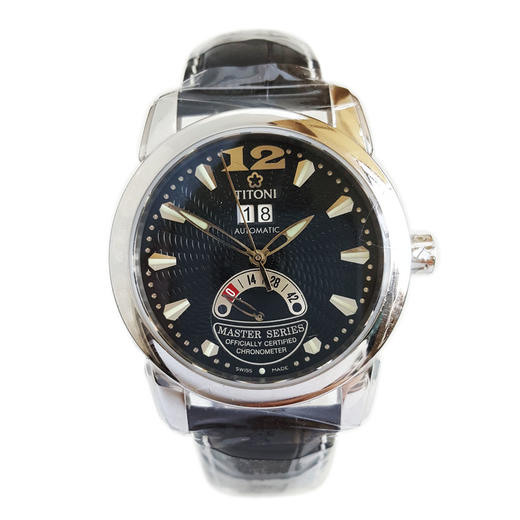 【99新】TITONI 梅花94888 S-ST-296天文台认证自动机械机芯大日历、动力储备显示39MM（男款）Master Series 大师系列精钢170426NJ40 商品图0