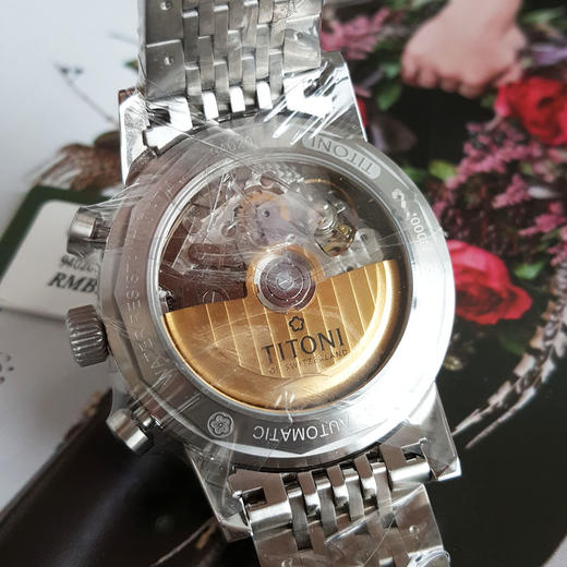 【99新】TITONI 梅花94020 S-681自动机械机芯日期显示、计时41MM（男款）Heritage传承系列精钢180426NJ51 商品图7