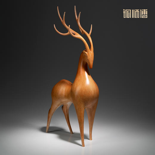 铜师傅 铜摆件《鹿鸣》家居饰品 铜工艺品 客厅桌面玄关装饰礼品 商品图3