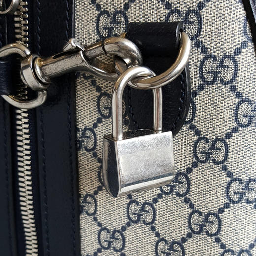 【95新】Gucci古驰724642老花拼深蓝色savoy旅行袋手提单肩包中性款200426TJ20 商品图10
