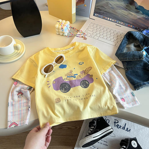 【49.9到手两件！】巴鲁熊纯棉防晒袖假两件【2605服装专场】 商品图2