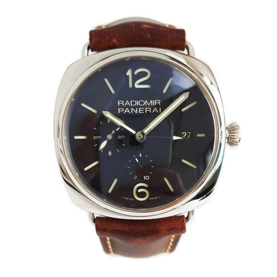 【95新】PANERAI沛纳海PAM00323自动机械日期显示、双时区显示、动力储备显示47MM（男款）镭得米尔系列 精钢160426NJS61