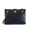 【95新】CHANEL香奈儿藏蓝色牛皮菱格双面tote托特包单肩包女士210426AK02 商品缩略图0