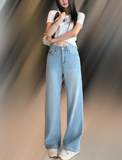 女款刺绣直筒牛仔裤长裤la020 商品图3