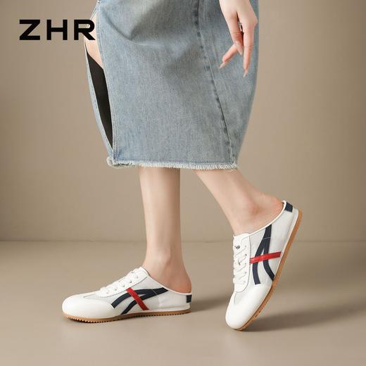 【猪皮垫】ZHR则则懒人一脚蹬包头拖2026夏季新款简约透气勃肯鞋 商品图9