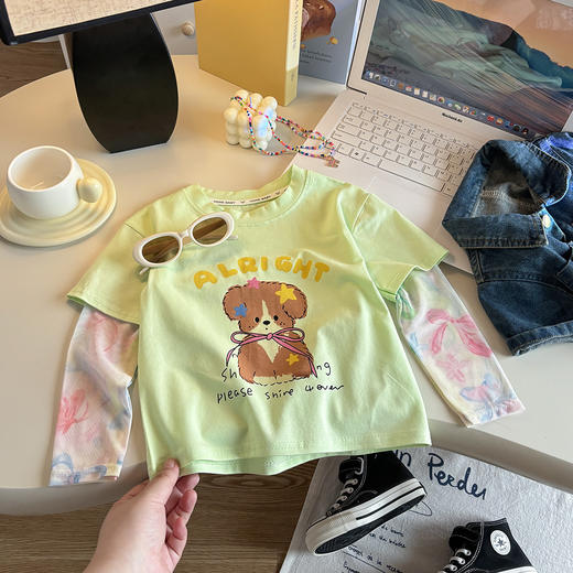 【49.9到手两件！】巴鲁熊纯棉防晒袖假两件【2605服装专场】 商品图3