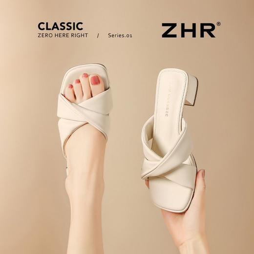 ZHR则则法式优雅浪漫拖鞋女女2026夏季新款简约舒适透气百搭凉鞋 商品图5