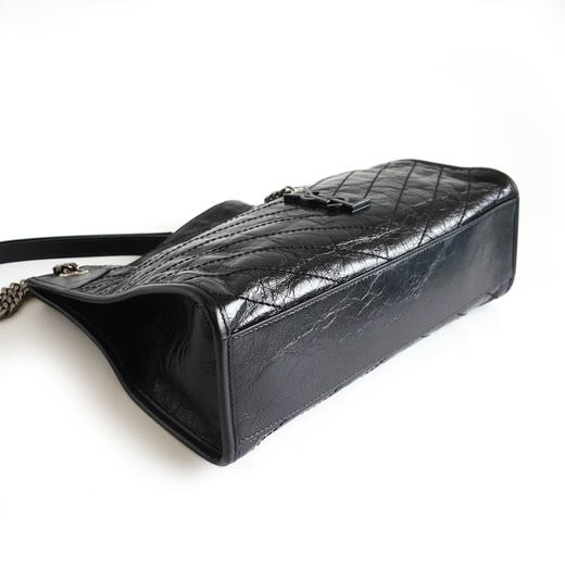 【95新】YSL圣罗兰577999黑银niki Shopping tote托特购物袋单肩包女士210426NJS04 商品图7