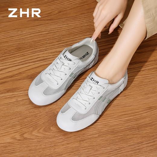 ZHR则则网面德训鞋女2026夏季新款透气增高休闲鞋百搭软底小白鞋 商品图5