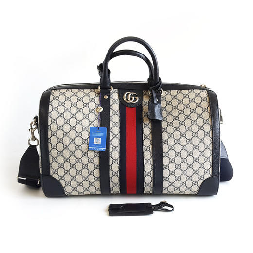 【95新】Gucci古驰724642老花拼深蓝色savoy旅行袋手提单肩包中性款200426TJ20 商品图2