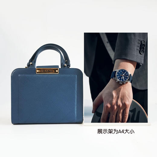 【95新】CHANEL香奈儿A93704 Y61154 3B115蓝色牛皮菱格纹手提单肩包女士190426TJ07 商品图10