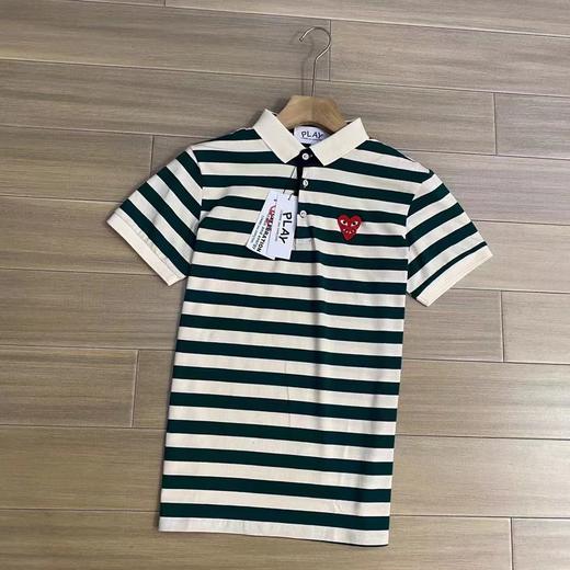 F042428夏季新款男女情侣款短袖POLO条纹打底衫短袖T恤 商品图3