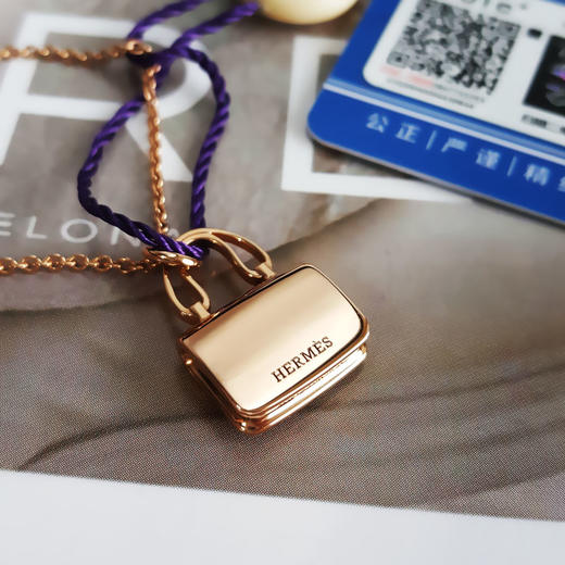 【95新】Hermes爱马仕玫瑰金满钻康康新款扣Constance项链 链长约40cm女士210426NJS03 商品图5