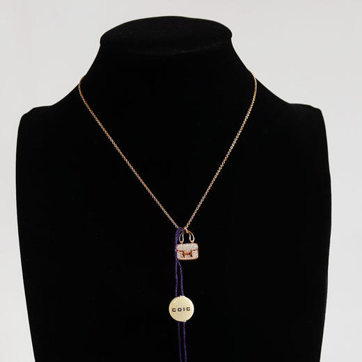 【95新】Hermes爱马仕玫瑰金满钻康康新款扣Constance项链 链长约40cm女士210426NJS03 商品图7