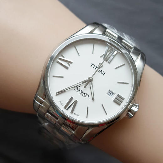 【全新】TITONI 梅花83908 S-619自动机械机芯日期显示40MM（男款）Airmaster空中霸王系列精钢170426NJ128 商品图8