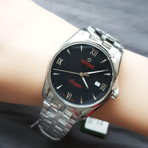 【全新】TITONI 梅花83908 S-690自动机械机芯日期显示40MM（男款）Airmaster空中霸王系列精钢170426NJ122 商品图8