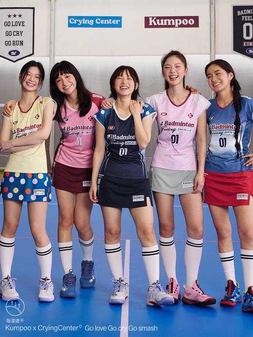 CryingCenterx薰风联名2.0吸湿速干小飞袖拼色波点羽毛球休闲赛服 商品图7